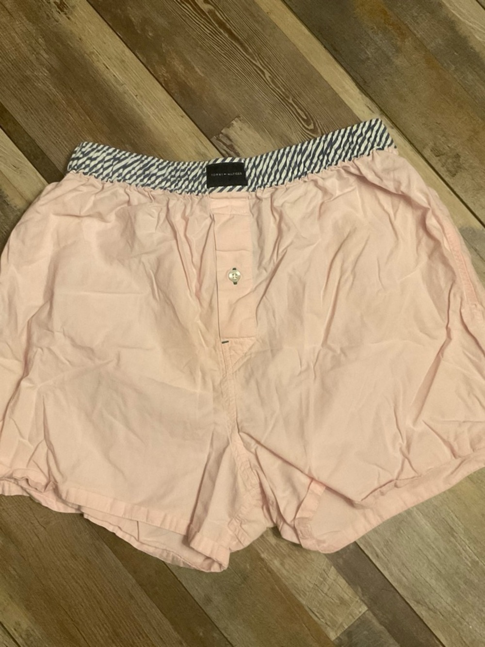 Tommy Hilfiger Light Pink Lounge Shorts with Striped Waistband